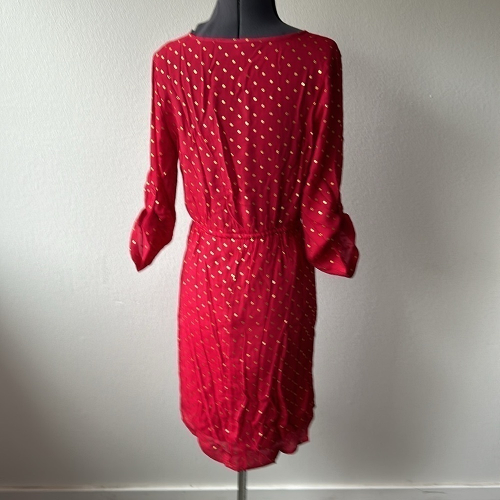 Alex and Parker dress size medium red gold, polkadots soft girl - Picture 6 of 9